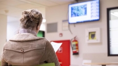 Person waiting in a waiting room