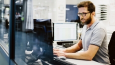 Person working at a desk.