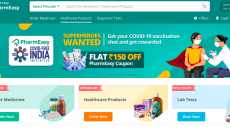 Alt text: A screenshot of PharmEasy's website