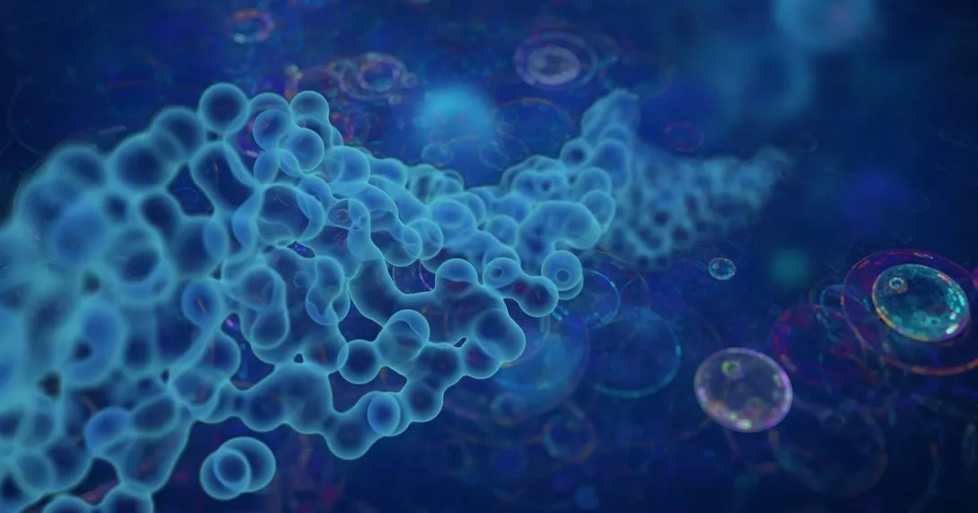 Image of molecules under a microscope