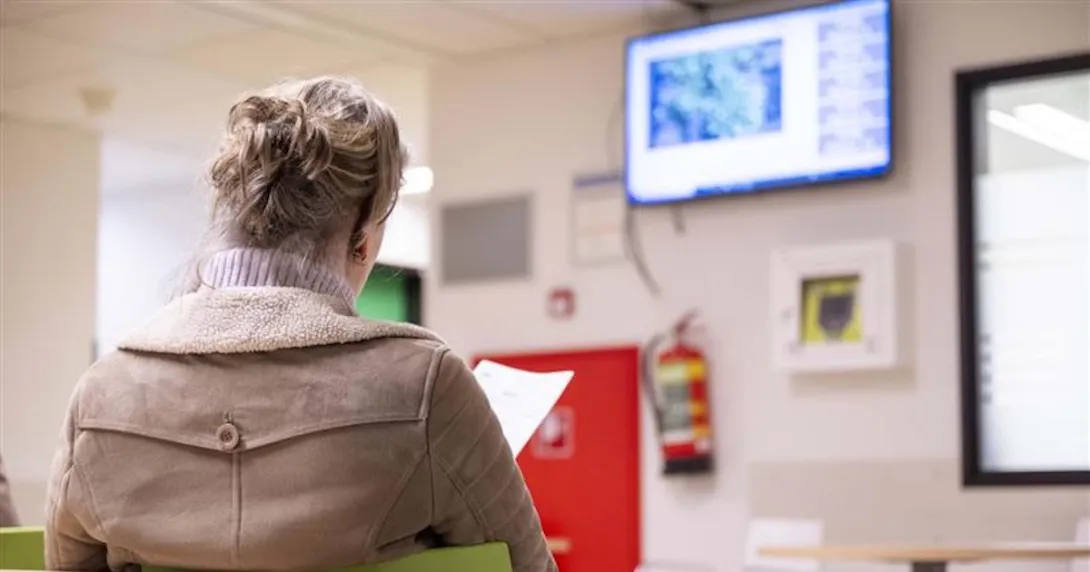 Person waiting in a waiting room