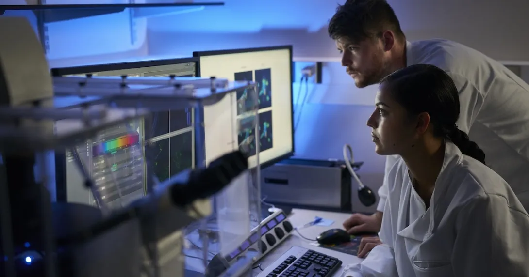 Healthcare professionals looking at telemetry