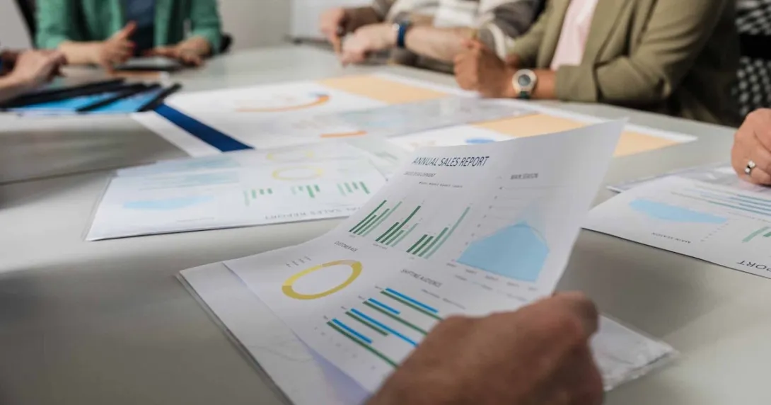 close up of financial data