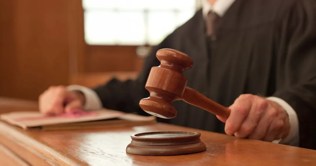 Judge holding a gavel