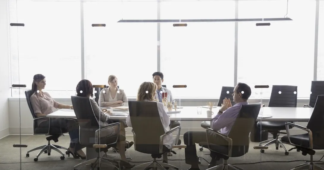 Executives meeting in a conference room