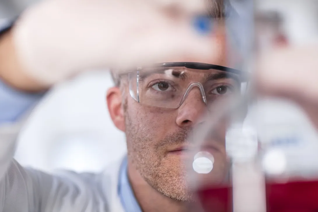 Researcher at work in a lab