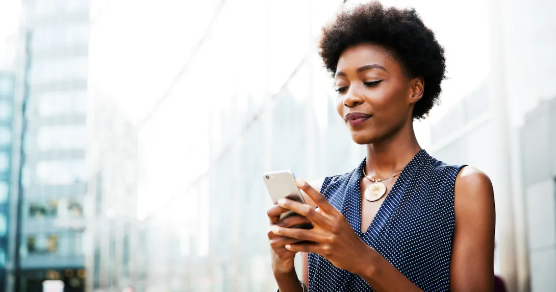 Person on a mobile phone