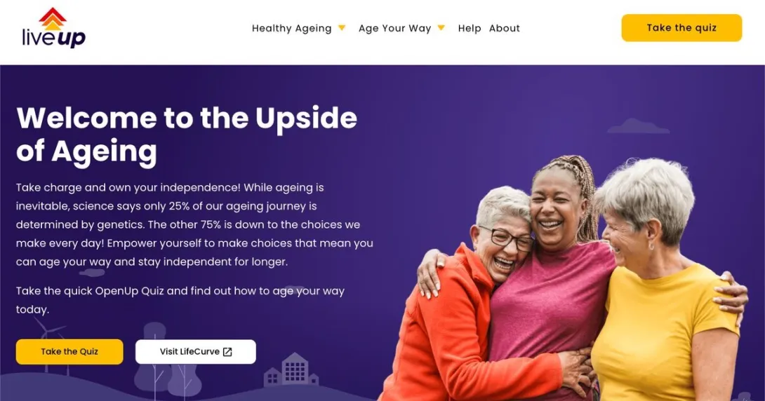 LiveUp website by aged care service provider Independent Living Assessment