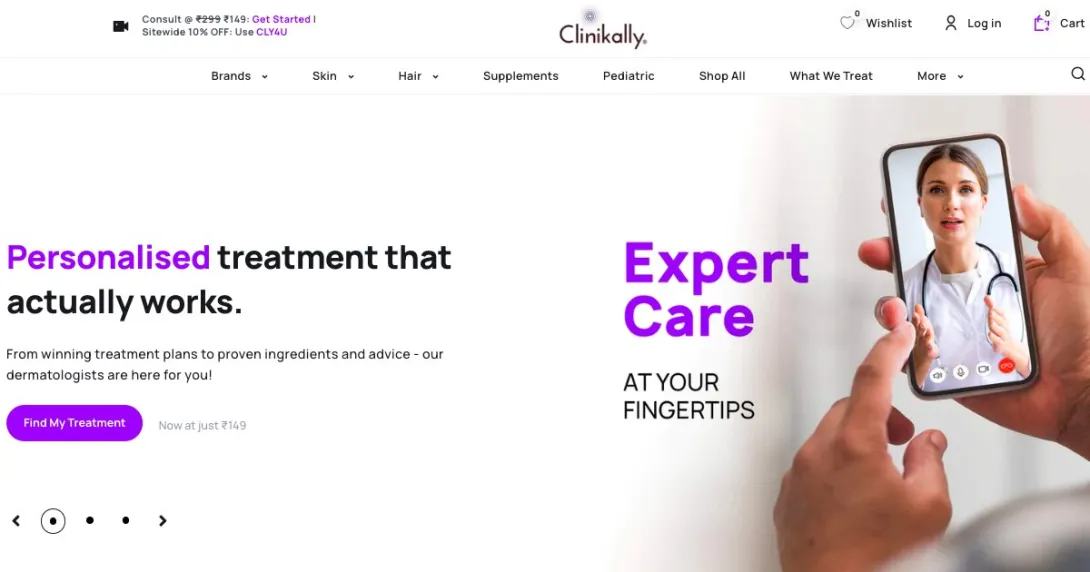 Clinikally website