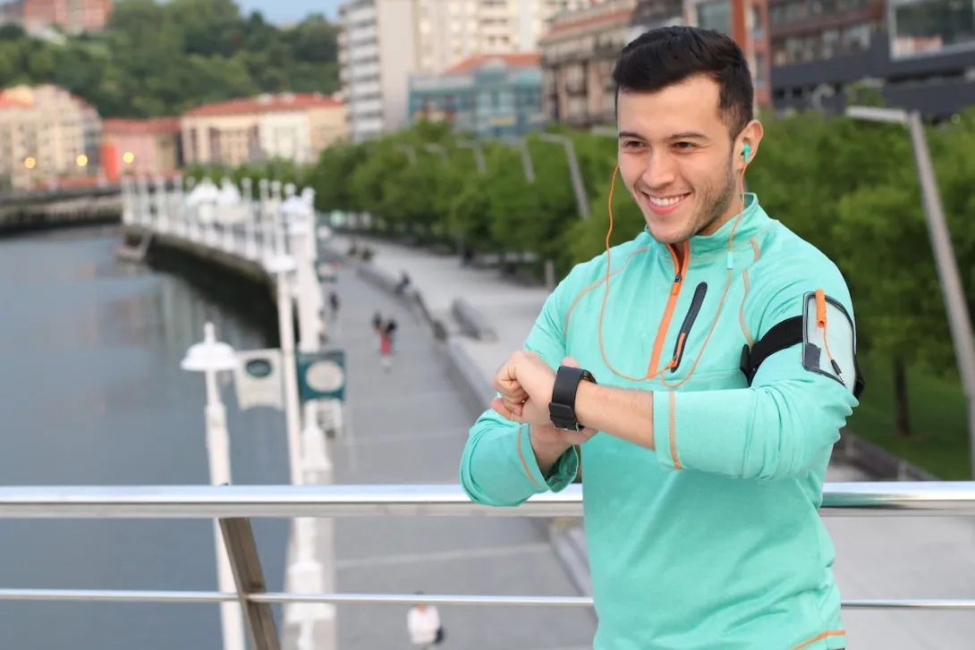 Man with smart watch