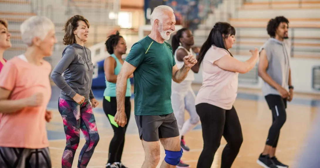 Group of people in a zumba class