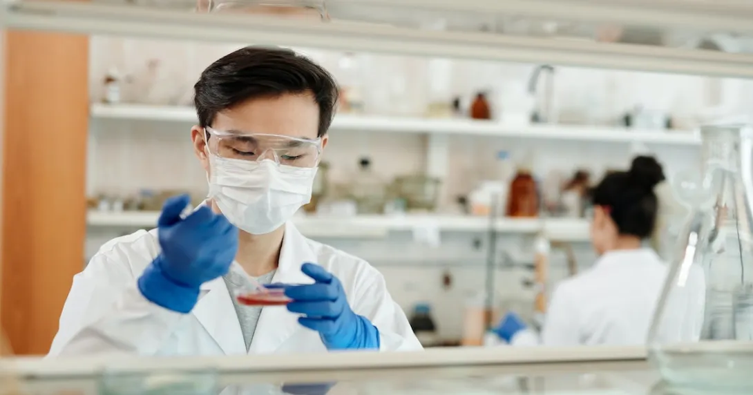 A researcher conducting a laboratory test